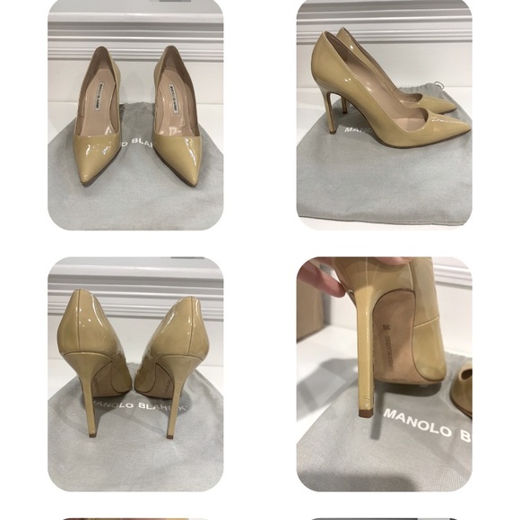 Manolo classic nude patent pump sz 36